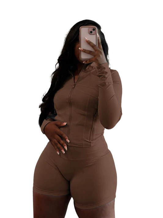 Brown Short Set