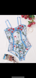 Blue lace lingerie